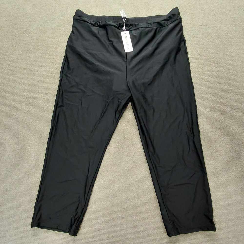 Hollipick Womens Swim Cover-Up Pants Deep Black Size 18W Plus NEW - Picture 1 of 10
